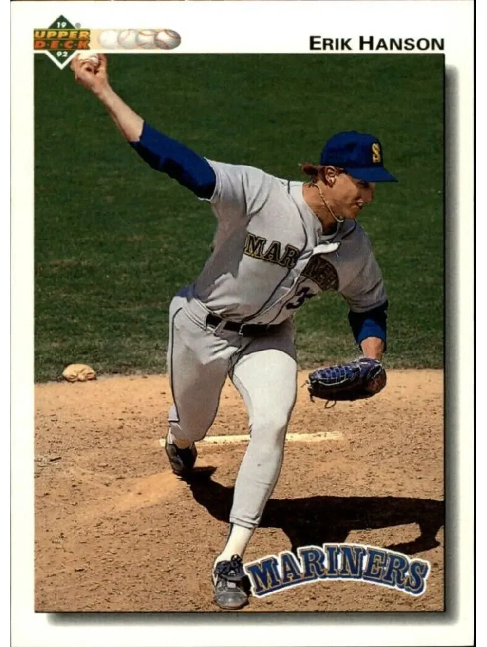 Erik Hanson 1992 Upper Deck MLB #572 Baseball Card Seattle Mariners